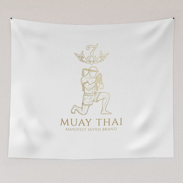 Item preview, Muay Thai Kneeling Fighter T-Shirt | Thai Boxing Line Art designed and sold by SEVEN ART PRODUCT.