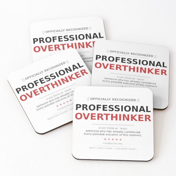 Item preview, Professional Overthinker Funny Shirt Mug Gift Anxiety Humor Sarcastic Mental Health Tee designed and sold by InkAndWit.