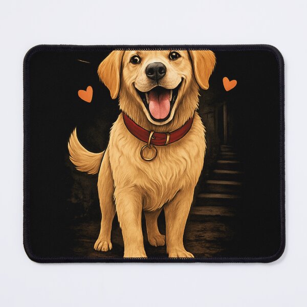 Item preview, Happy Dog Waiting to Go Out – Loyal Companion Illustration designed and sold by WhatASunShine.
