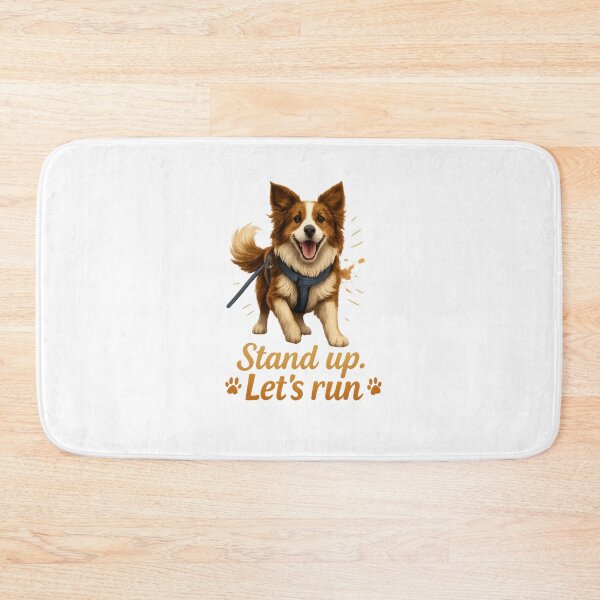 Item preview, Stand Up. Let’s Run – Energetic Dog Running Design designed and sold by WhatASunShine.