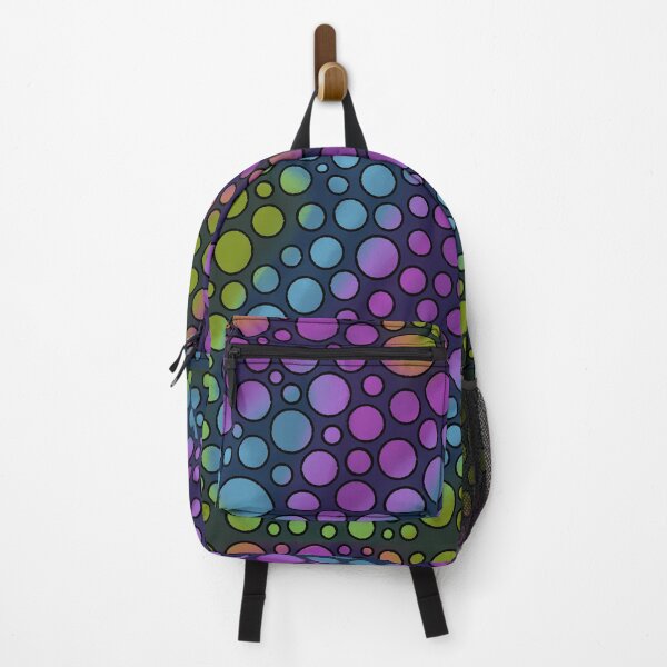 Item preview, Dark Neon Bubble Dot Pattern — Moody Circle Art in Purple Blue Green on Black designed and sold by RareSquareBearArts.
