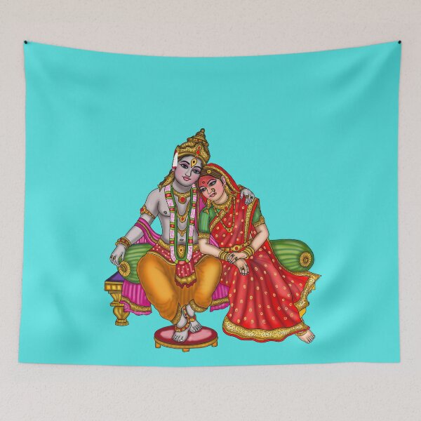 Item preview, Lord Vitthal & Rukmini Artwork | Sacred Hindu Devotional Digital Art designed and sold by Harshit_Digital_Arts.