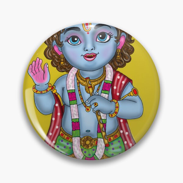 Item preview, Lord Krishna Artwork | Divine Hindu God Digital Painting Illustration designed and sold by Harshit_Digital_Arts.
