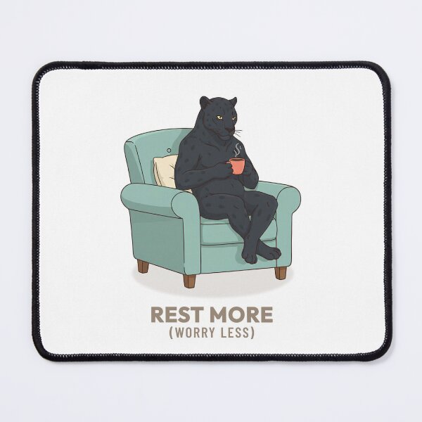 Item preview, Cozy Black Panther Drinking Coffee Vintage Aesthetic designed and sold by Cozy Vintage Animal.