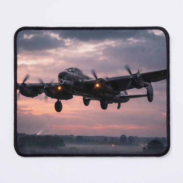 Item preview, Avro Lancaster Bomber Returning to Base at Dusk – World War II Aviation Scene designed and sold by photoart1854.