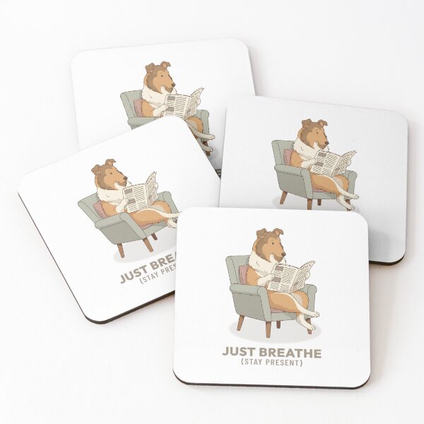 Item preview, Cozy Collie Dog Reading Newspaper Vintage Illustration designed and sold by COZY VINTAGE animal.
