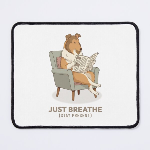 Item preview, Cozy Collie Dog Reading Newspaper Vintage Illustration designed and sold by COZY VINTAGE animal.
