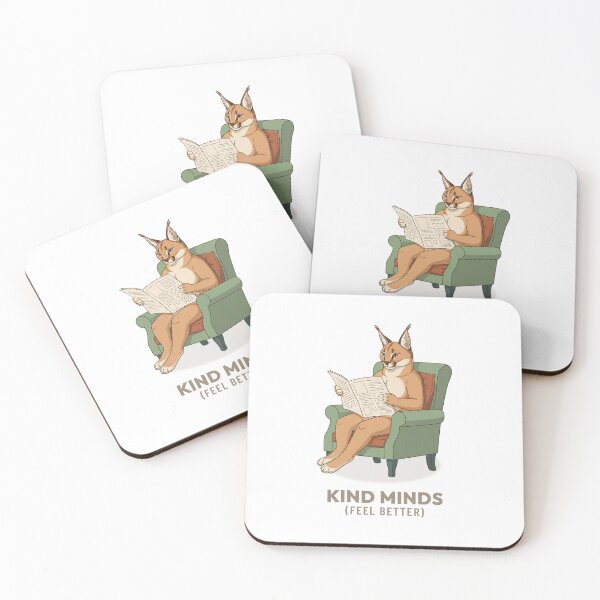 Item preview, Vintage Caracal Cat Reading Newspaper Retro Illustration designed and sold by Cozy Vintage Animal.