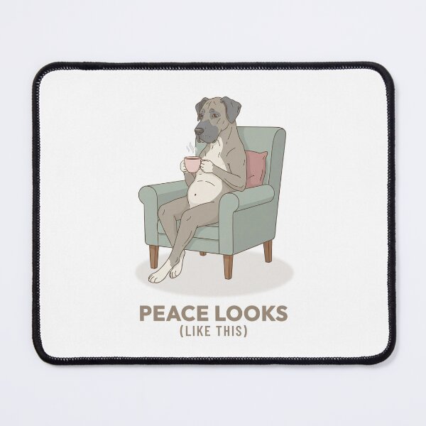 Item preview, Slow Living Great Dane Drinking Coffee Vintage Art designed and sold by Cozy Vintage Animal.