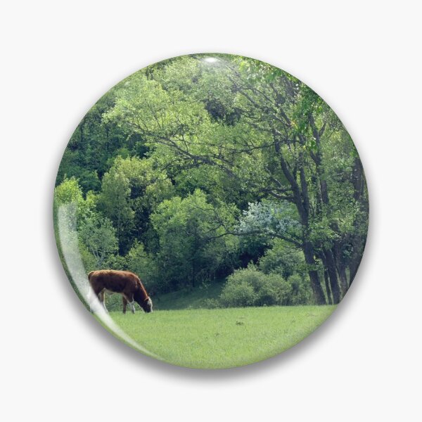 Item preview, Lone Grazer in Summer Hills - Pastoral Landscape Print designed and sold by NightlarkS.
