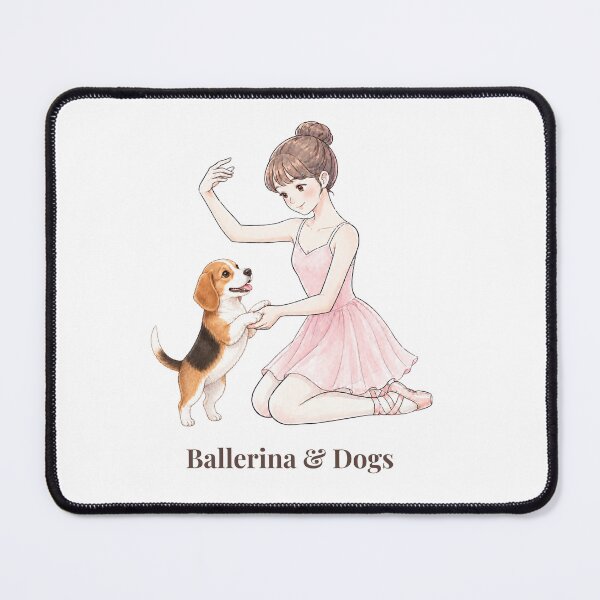Item preview, Ballerina & Dogs — Ballerina with Beagle / Cute Hound Dog Illustration designed and sold by ballerinadogs.
