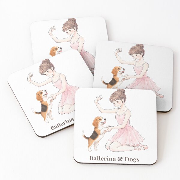 Item preview, Ballerina & Dogs — Ballerina with Beagle / Cute Hound Dog Illustration designed and sold by ballerinadogs.