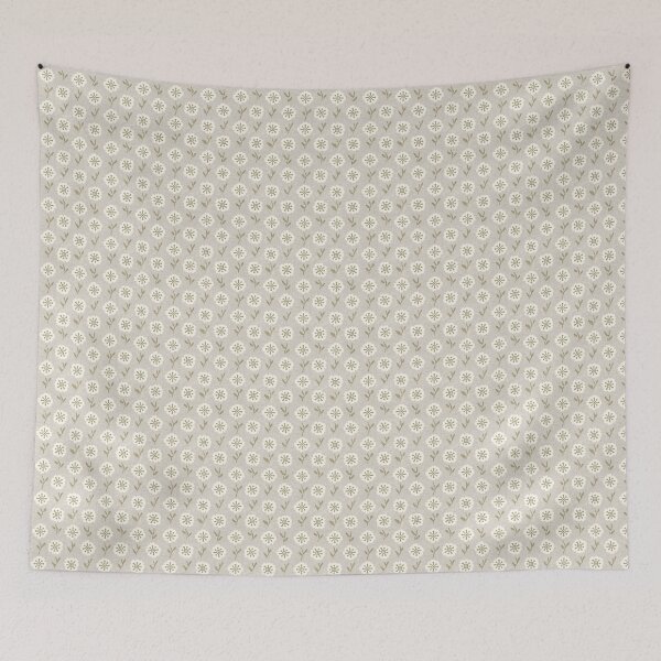 Item preview, Abstract retro flowers in taupe olive designed and sold by Caroline Rausch.