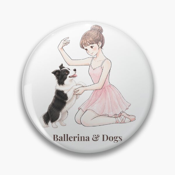 Item preview, Ballerina & Dogs — Ballerina with Border Collie / Smart Dog Illustration designed and sold by ballerinadogs.