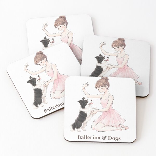 Item preview, Ballerina & Dogs — Ballerina with Border Collie / Smart Dog Illustration designed and sold by ballerinadogs.