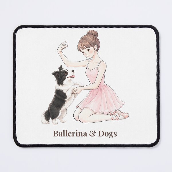 Item preview, Ballerina & Dogs — Ballerina with Border Collie / Smart Dog Illustration designed and sold by ballerinadogs.