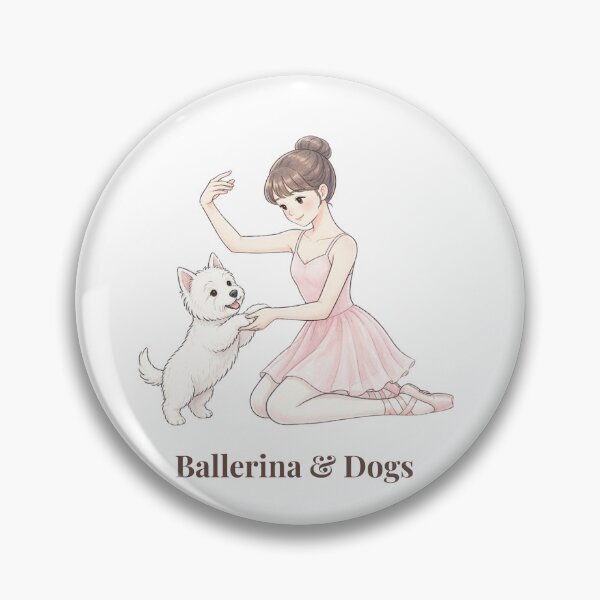Item preview, Ballerina & Dogs — Ballerina with Westie / West Highland White Terrier Illustration designed and sold by ballerinadogs.