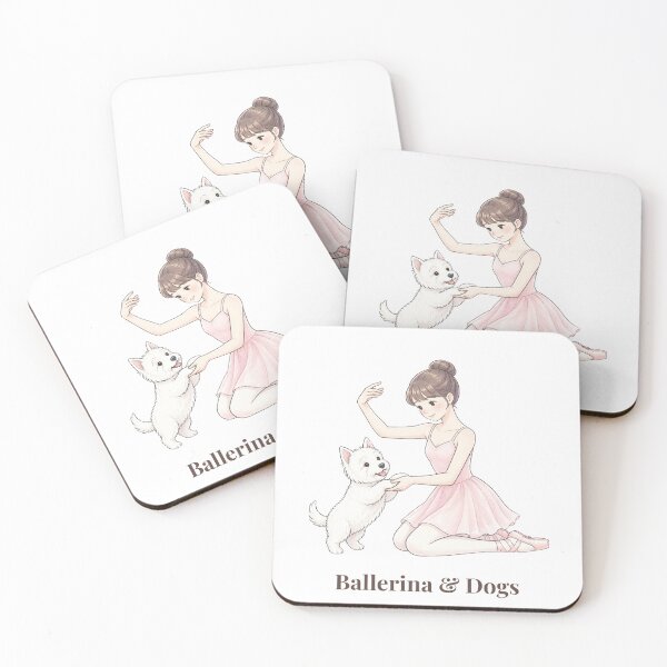 Item preview, Ballerina & Dogs — Ballerina with Westie / West Highland White Terrier Illustration designed and sold by ballerinadogs.