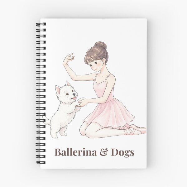 Item preview, Ballerina & Dogs — Ballerina with Westie / West Highland White Terrier Illustration designed and sold by ballerinadogs.