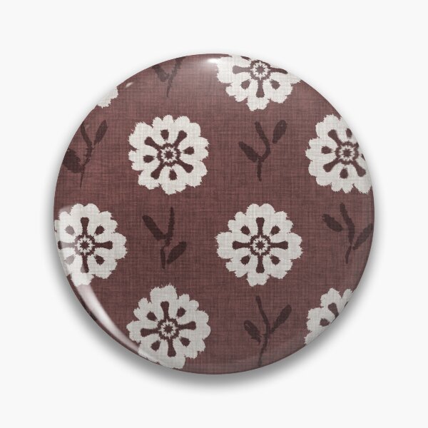 Item preview, Abstract retro flowers in chestnut brown and red designed and sold by Caroline Rausch.