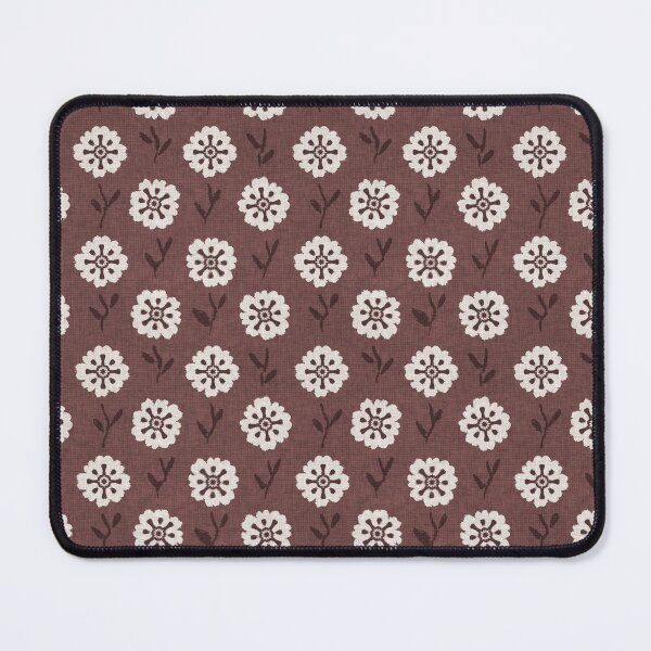 Item preview, Abstract retro flowers in chestnut brown and red designed and sold by Caroline Rausch.