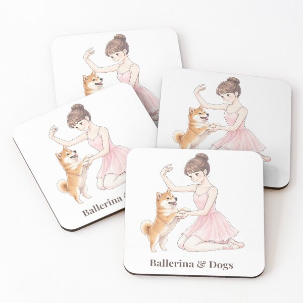 Item preview, Ballerina & Dogs — Ballerina with Shiba Inu / Japanese Dog Illustration designed and sold by ballerinadogs.