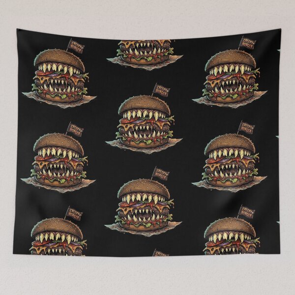 Item preview, Creepy Burger — Terrifying Cartoon-Style Hamburger designed and sold by David Mateo ArtWorks.