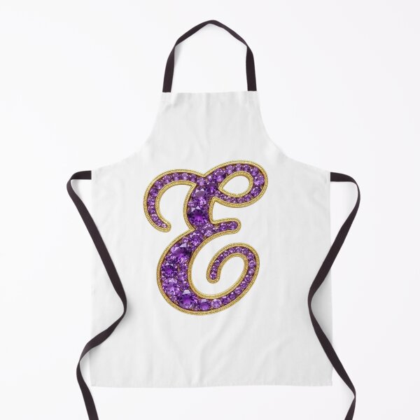 Item preview, Letter E Cursive Purple & Gold Gems designed and sold by Rosy Images California.