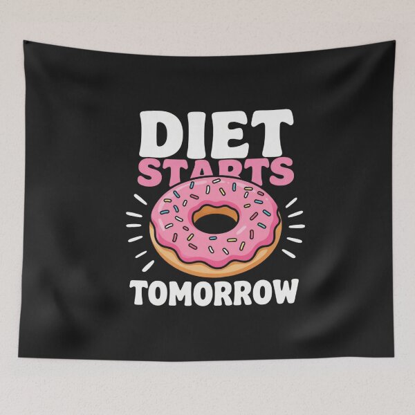 Item preview, Diet Starts Tomorrow - Funny Donut T-Shirt Design designed and sold by myfunnyshirt.