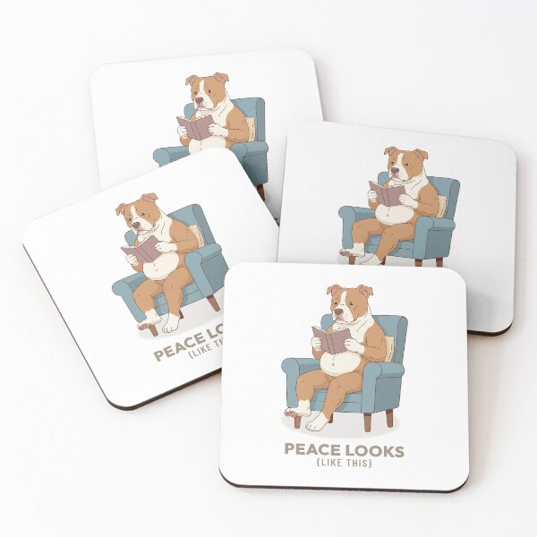 Item preview, Retro Pitbull Dog Reading Book Vintage Art designed and sold by COZY VINTAGE animal.