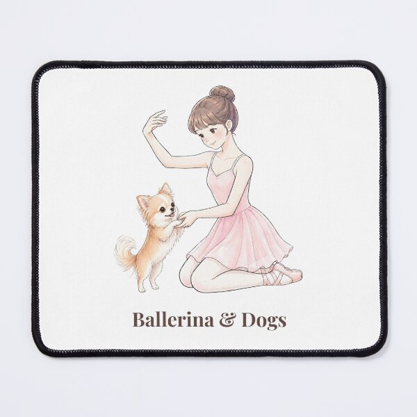 Item preview, Ballerina & Dogs — Ballerina with Chihuahua / Tiny Dog Illustration designed and sold by ballerinadogs.