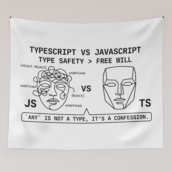 Item preview, TypeScript vs. JavaScript designed and sold by YOU SHOP NOW.