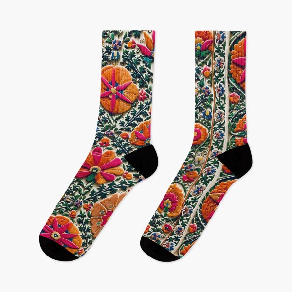 Item preview, Kermina Suzani Uzbekistan Floral Embroidery Print designed and sold by Vicky Brago-Mitchell®.