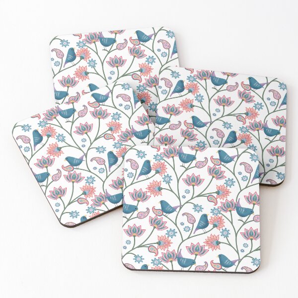 Item preview, Modern Folk Chintz Garden - white designed and sold by CarolineRowland.