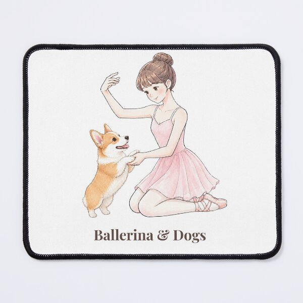 Item preview, Ballerina & Dogs — Ballerina with Corgi / Welsh Corgi Illustration designed and sold by ballerinadogs.