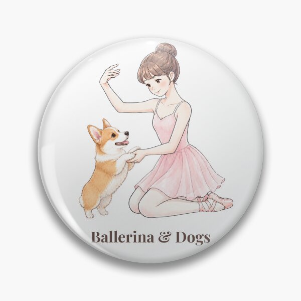 Artikelvorschau, Ballerina & Hunde — Ballerina mit Corgi / Illustration eines Welsh Corgi entworfen und verkauft von ballerinadogs.