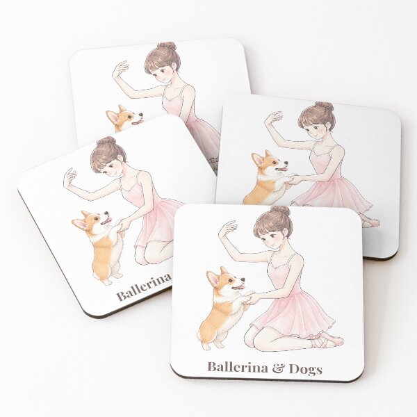 Item preview, Ballerina & Dogs — Ballerina with Corgi / Welsh Corgi Illustration designed and sold by ballerinadogs.