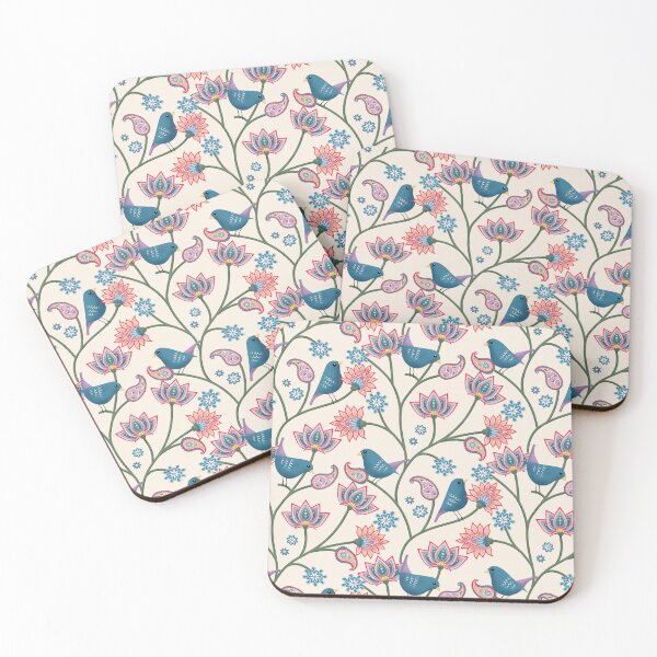Item preview, Modern Folk Chintz Garden - ivory designed and sold by CJ Creations.