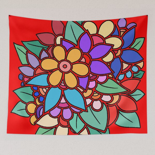 Item preview, Boho Colorful Floral Garden - Hand Drawn Aesthetic Art designed and sold by ubborn.