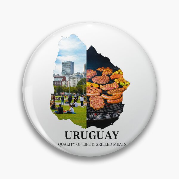 Item preview, Uruguay Map Art - Quality of Life & Traditional Grilled Meats Poster designed and sold by AbulailArt.