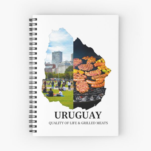 Item preview, Uruguay Map Art - Quality of Life & Traditional Grilled Meats Poster designed and sold by AbulailArt.