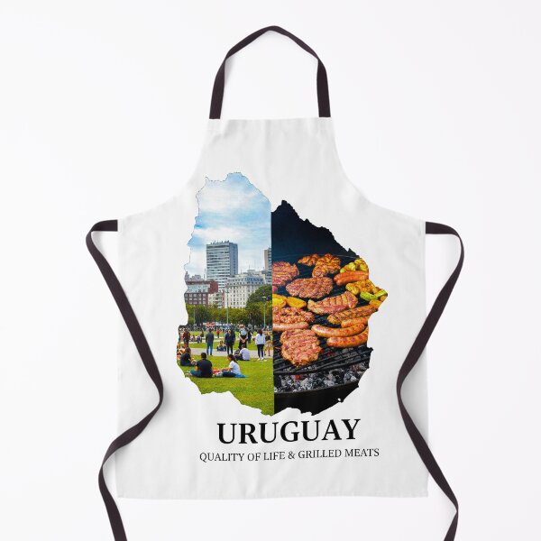 Item preview, Uruguay Map Art - Quality of Life & Traditional Grilled Meats Poster designed and sold by AbulailArt.