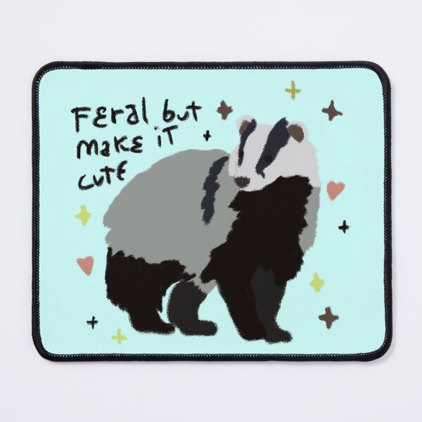 Item preview, Feral But Make It Cute — Badger Illustration Funny Animal Sticker | Goblincore Humor, Cottagecore Gift designed and sold by ArtofDari.