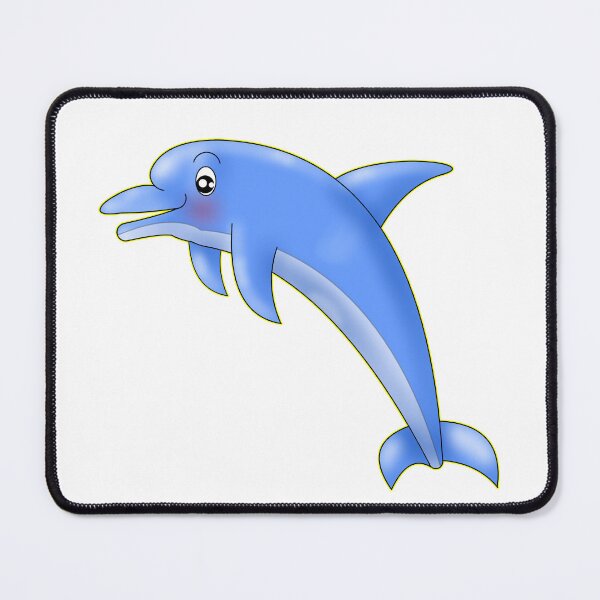Item preview, Cute Kawaii Happy Blue Dolphin Jumping designed and sold by BalRaju-Doodles.