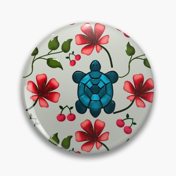Item preview, Tropical Turtle Cherry Floral Pattern  designed and sold by HopeAndHustle.