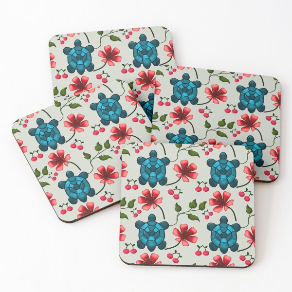 Item preview, Tropical Turtle Cherry Floral Pattern  designed and sold by HopeAndHustle.
