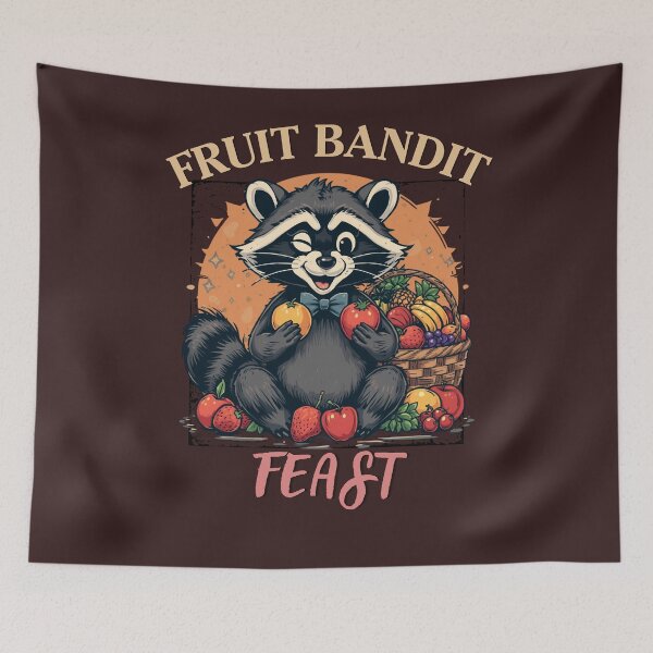 Item preview, Cute Raccoon Fruit Bandit Feast Vintage Funny Animal Food Lover T-Shirt designed and sold by HOUSE OF TIST.