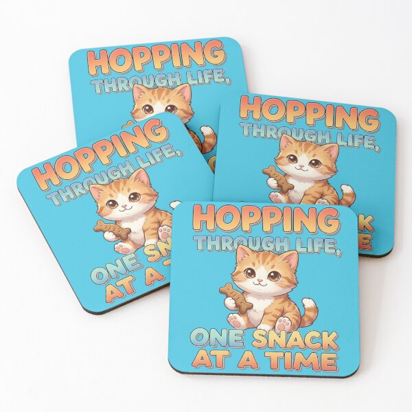 Item preview, Hopping Through Life One Snack at a Time – Cute Snack Lover Cat Design designed and sold by RealCuties.