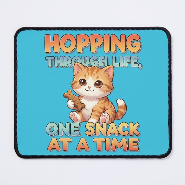 Item preview, Hopping Through Life One Snack at a Time – Cute Snack Lover Cat Design designed and sold by RealCuties.