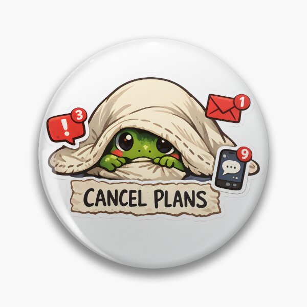 Item preview, Cancel Plans Frog Sticker – Funny Introvert Kawaii Cozy Blanket Antisocial Anxiety Meme Gift designed and sold by veralchhaya.